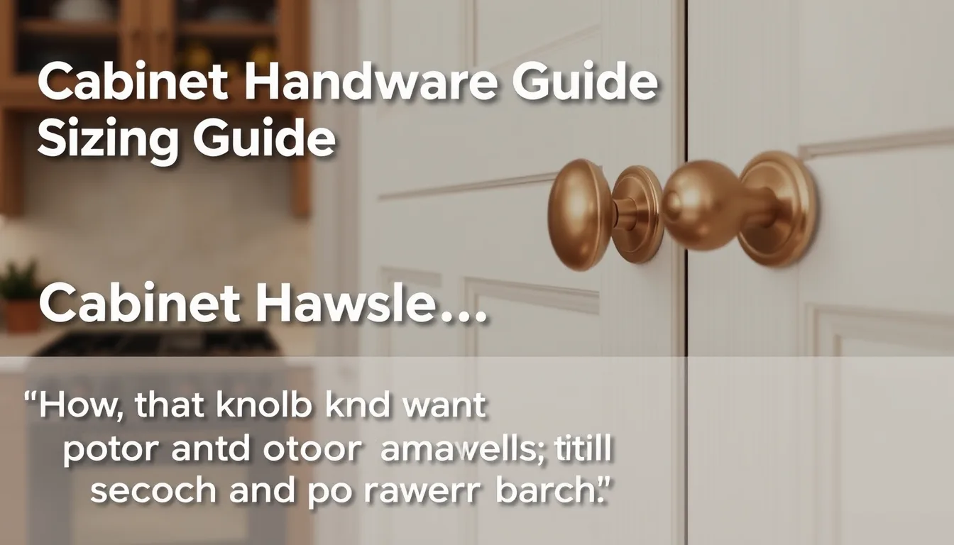 Cabinet Hardware Sizing Guide: How to Match Knob and Pull Dimensions to Door and Drawer Width